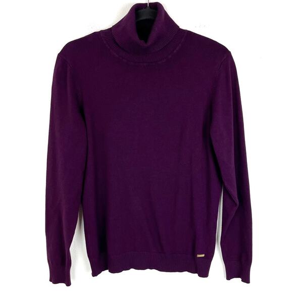 Clavin Klein Sweater Turtleneck Long Sleeve Pullover Medium Purple - Picture 3 of 6